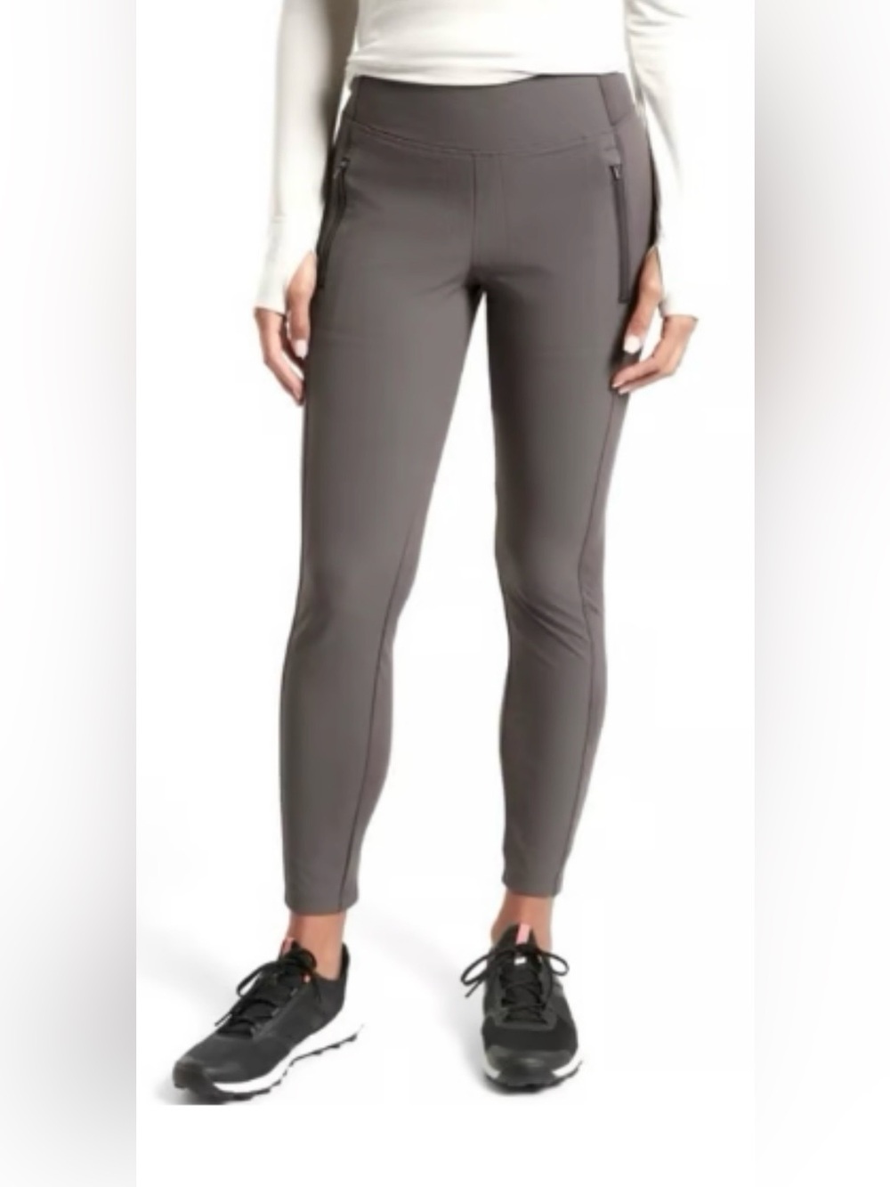 Athleta Shale Gray Headlands Hybrid Tight Drawstring Size 8